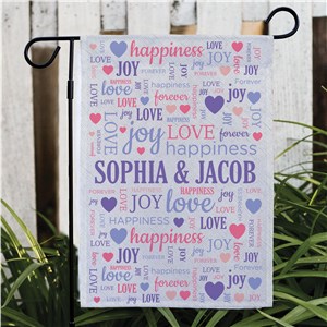 Personalized Love Words Garden Flag