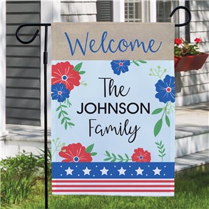 Personalized Patriotic Floral Garden Flag, Personalized Flag