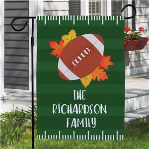 Personalized Fall Leaves Football Garden Flag
