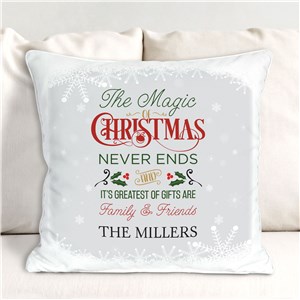 Personalized The Magic Of Christmas Throw Pillow