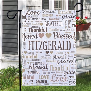Personalized Grateful Thankful Blessed Tan Garden Flag