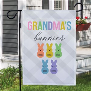 Personalized Grandma's Bunnies Garden Flag