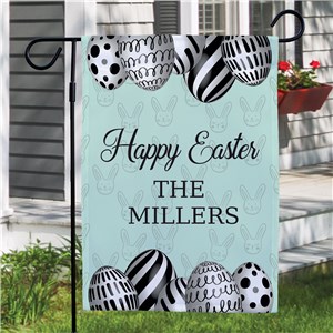 Personalized Happy Easter Eggs Garden Flag