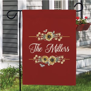 Personalized Vintage Sunflowers Garden Flag