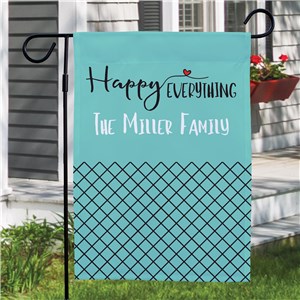 Personalized Geometric Happy Everything Garden Flag