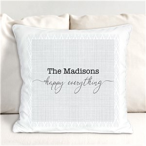 Personalized Happy Everything Throw Pillow