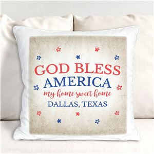 Personalized God Bless America Throw Pillow