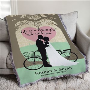 Personalized Life Is A Beautiful Ride With You Afghan Throw