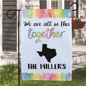 Personalized We're All In This Together Rainbow Garden Flag