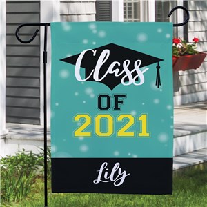 Personalized Class Of With Grad Hat Garden Flag