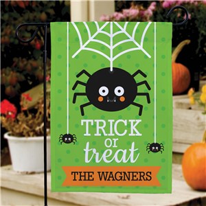 Personalized Trick or Treat Spider Garden Flag
