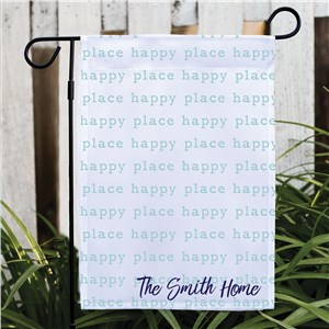 Personalized Happy Place Garden Flag