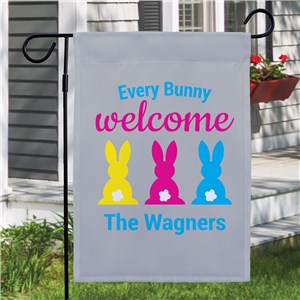 Personalized Every Bunny Welcome Garden Flag