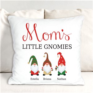 Personalized Christmas Gnomies Throw Pillow