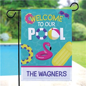 Personalized Welcome to our Pool Garden Flag