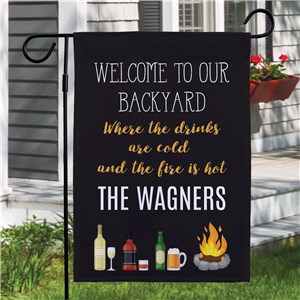 Personalized Welcome To Our Backyard Garden Flag