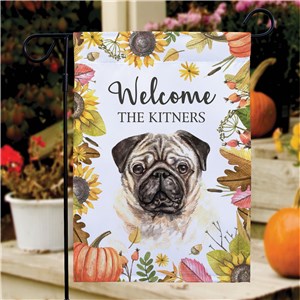 Personalized Fall Dog Breed Garden Flag