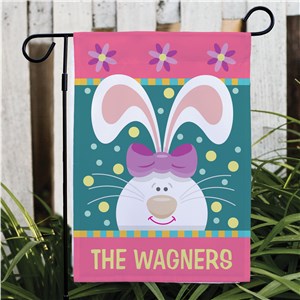 Personalized Easter Bunny Garden Flag