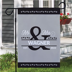 Personalized Mr and Mrs Ampersand Garden Flag