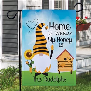 Personalized Home With Where My Honey Is Gnome Garden Flag