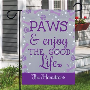 Personalized Paws & Enjoy Garden Flag