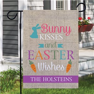 Personalized Colorful Easter Wishes Garden Flag