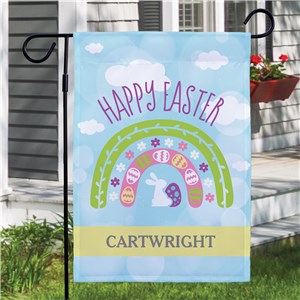 Personalized Colorful Easter Rainbow Garden Flag