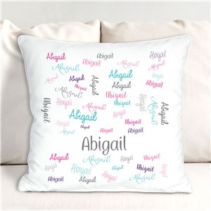 Personalized Colorful Script Names Throw Pillow