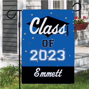 Personalized Class of with Streamers & Confetti Garden Flag