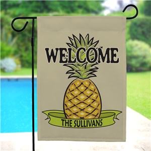 Personalized Pineapple Welcome Garden Flag