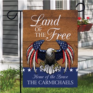 Personalized Land of the Free Eagle Garden Flag