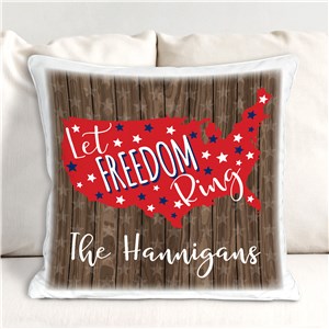 Personalized Let Freedom Ring Throw Pillow
