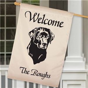 Personalized Dog Breed Welcome House Flag