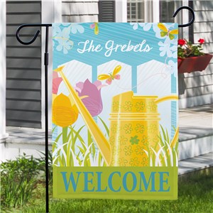 Personalized Watering Can Garden Flag