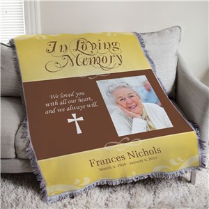 Personalized In Loving Memory Photo Tapestry Throw