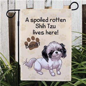 Personalized Shih Tzu Spoiled Here Garden Flag