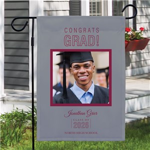 Personalized Congrats Grad Photo Garden Flag
