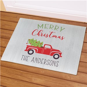 Personalized Merry Christmas Truck Doormat