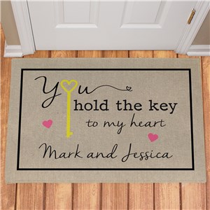 Personalized You Hold The Key To My Heart Doormat
