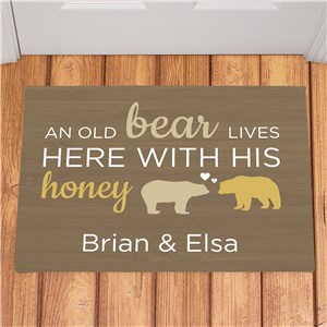 Personalized Bear And His Honey Doormat