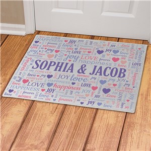 Personalized Love Words Doormat