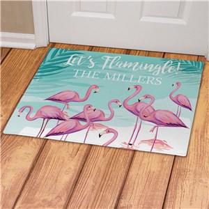 Personalized Let's Flamingo Doormat