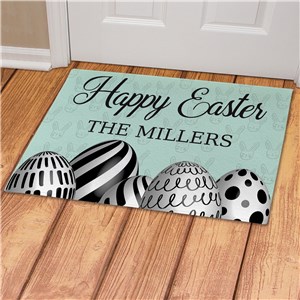Personalized Happy Easter Eggs Doormat