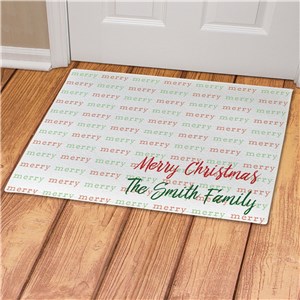 Personalized Merry Christmas Doormat