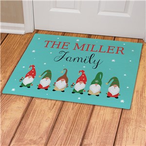 Personalized Christmas Gnome Family Doormat