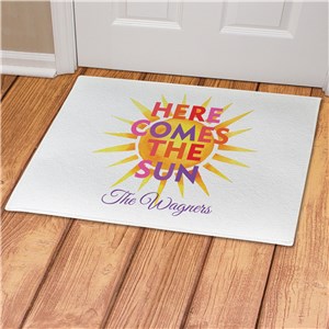 Personalized Here Comes The Sun Doormat