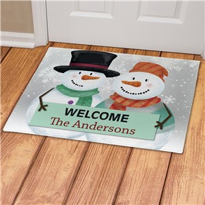 Personalized Welcome Snowmen Doormat
