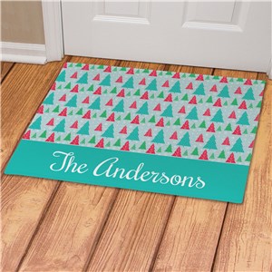 Personalized Christmas Trees Doormat
