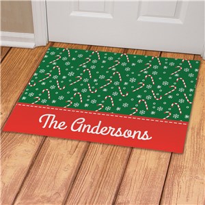Personalized Candy Canes Doormat