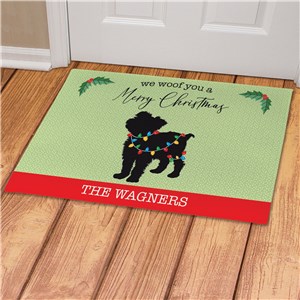Personalized We Woof You A Merry Christmas Doormat